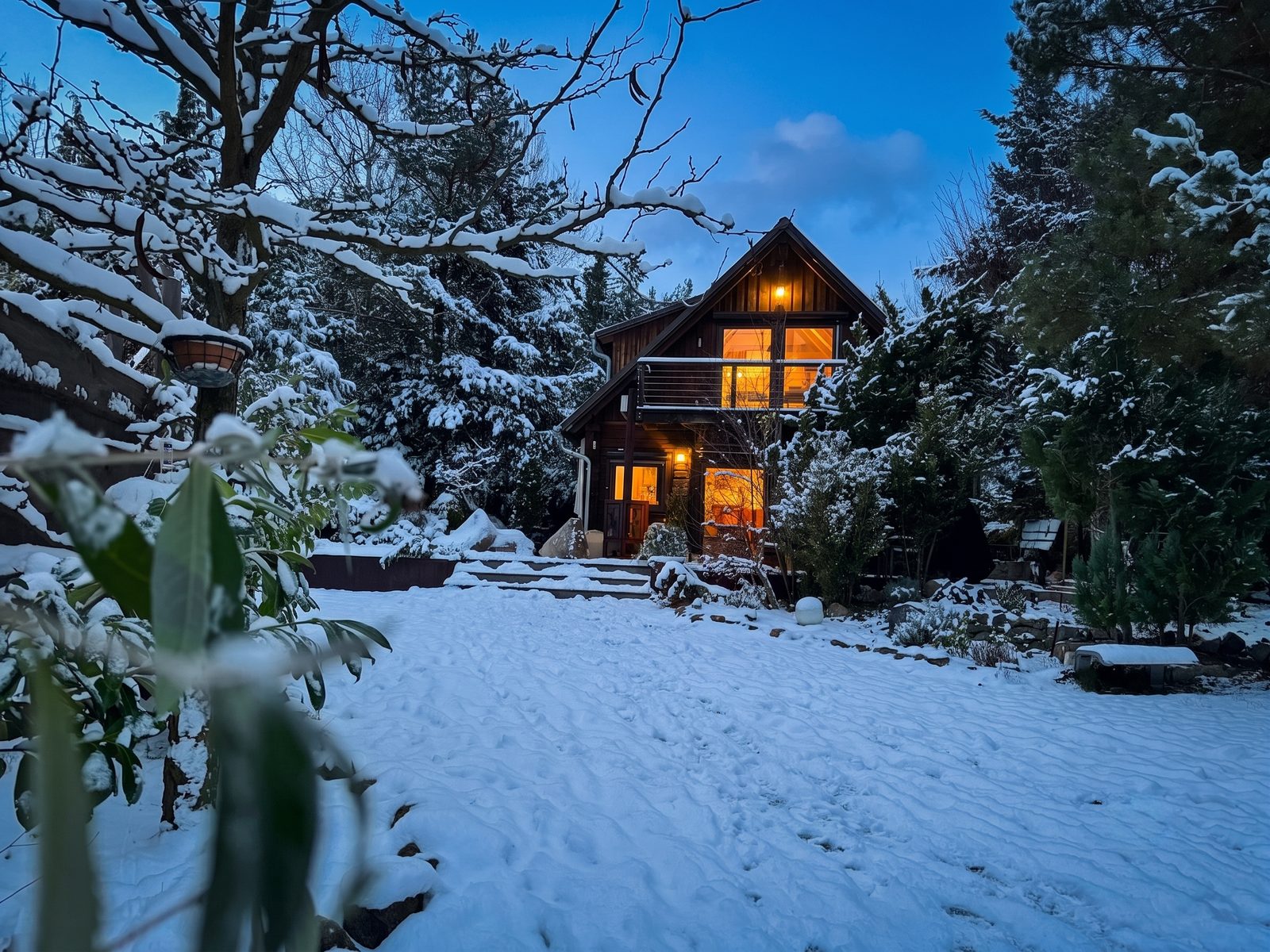 Ferienhaus im Winter